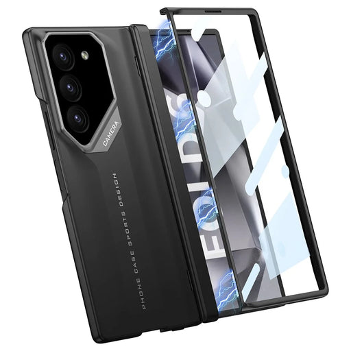 GKK For Samsung Galaxy Z Fold6 5G Case Hinge Protection Shockproof PC Phone Cover with Screen Film - Black - 1