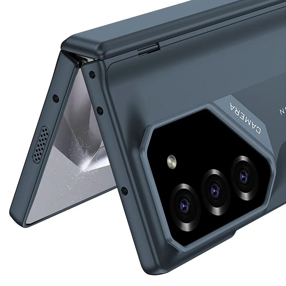 GKK For Samsung Galaxy Z Fold6 5G Case Hinge Protection Shockproof PC Phone Cover with Screen Film - Black - 4