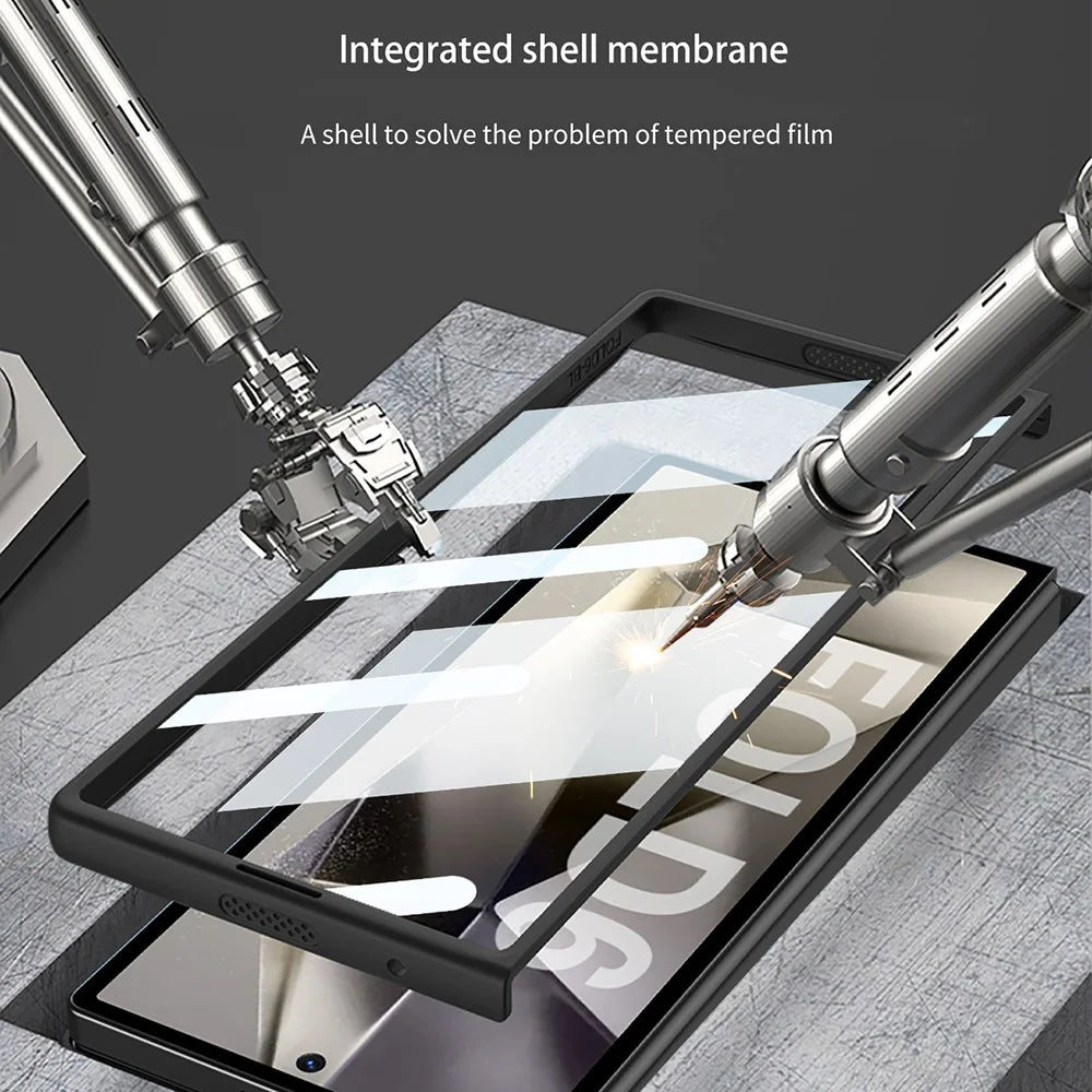 GKK For Samsung Galaxy Z Fold6 5G Magnetic Case PC Phone Cover with Screen Film, Magnetic Kickstand - Black - 6