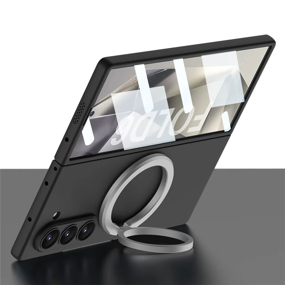 GKK For Samsung Galaxy Z Fold6 5G Magnetic Case PC Phone Cover with Screen Film - Black - 4