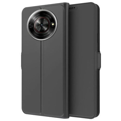For ZTE nubia Focus Case Shockproof TPU Inner Shell Leather Phone Cover Card Slot - Black - 1
