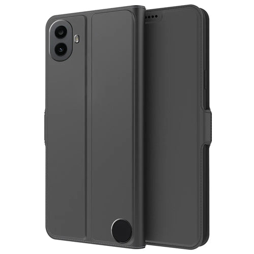 For Nothing CMF Phone 1 Case Shockproof TPU Inner Shell Leather Phone Cover Card Slot - Black - 1