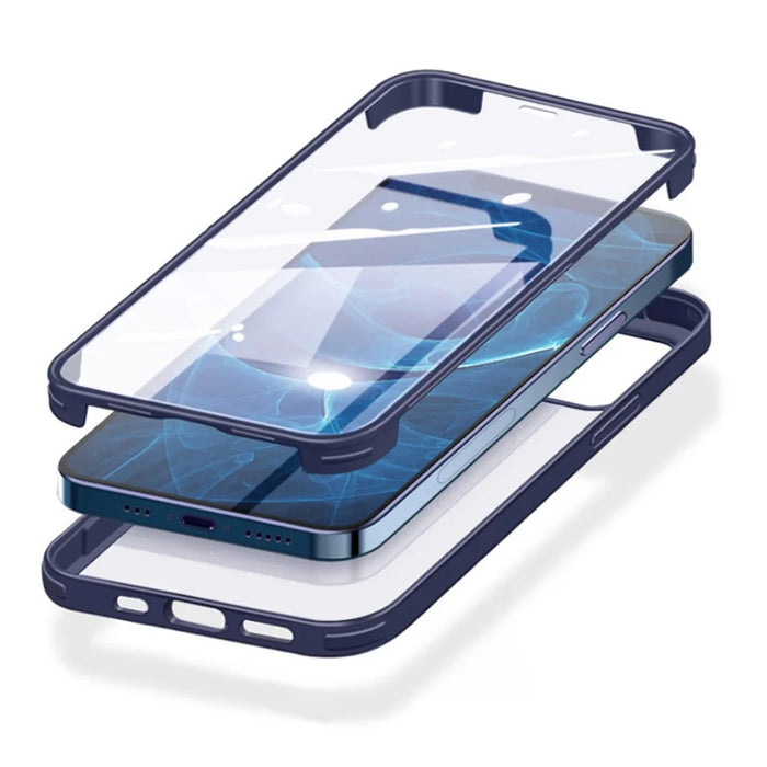 For iPhone 14 Pro Max Single-sided Protection Tempered Glass + TPU Phone Protective Case Anti-drop Shockproof Cover - Black - 4