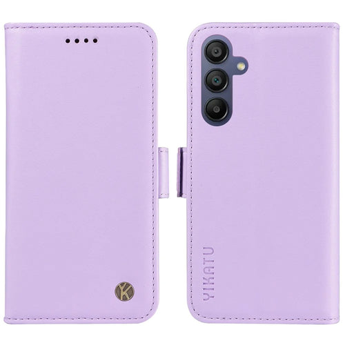 YIKATU YK-003 For Samsung Galaxy A18 5G / A17 5G / A17 4G / A26 5G / A16 5G / A16 4G Case Wallet Stand Leather Phone Cover Side Buckle - Light Purple - 1