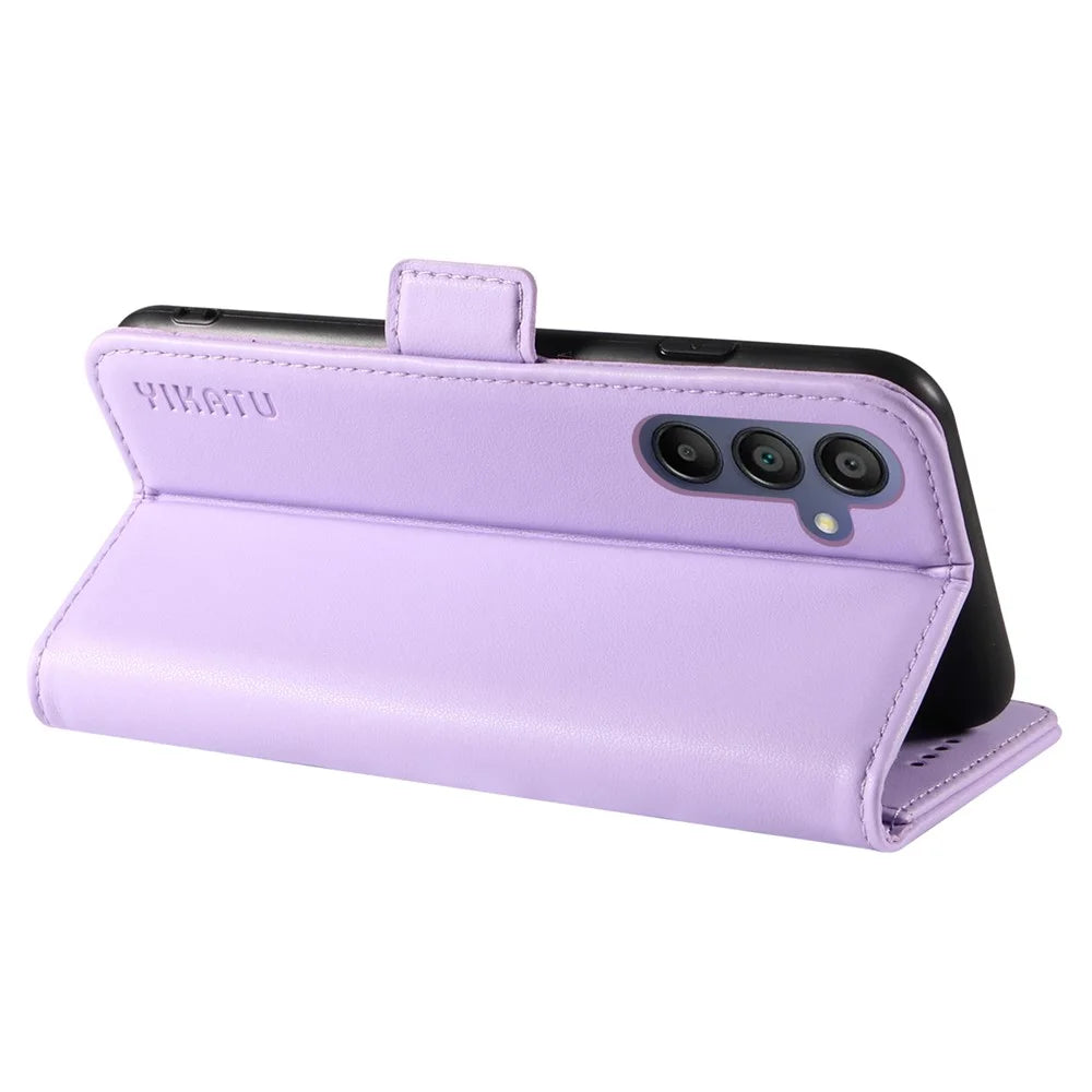 YIKATU YK-003 For Samsung Galaxy A18 5G / A17 5G / A17 4G / A26 5G / A16 5G / A16 4G Case Wallet Stand Leather Phone Cover Side Buckle - Light Purple - 4