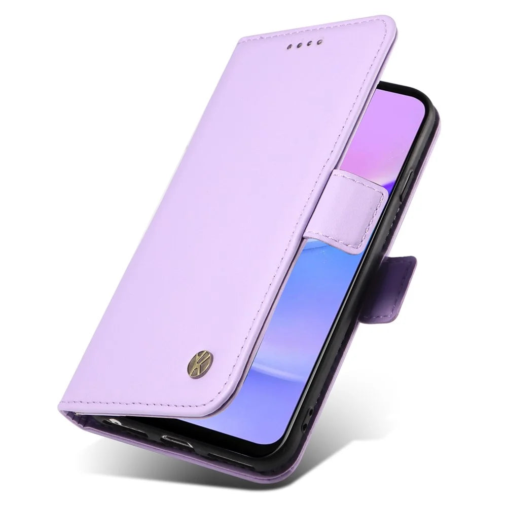 YIKATU YK-003 For Samsung Galaxy A18 5G / A17 5G / A17 4G / A26 5G / A16 5G / A16 4G Case Wallet Stand Leather Phone Cover Side Buckle - Light Purple - 5