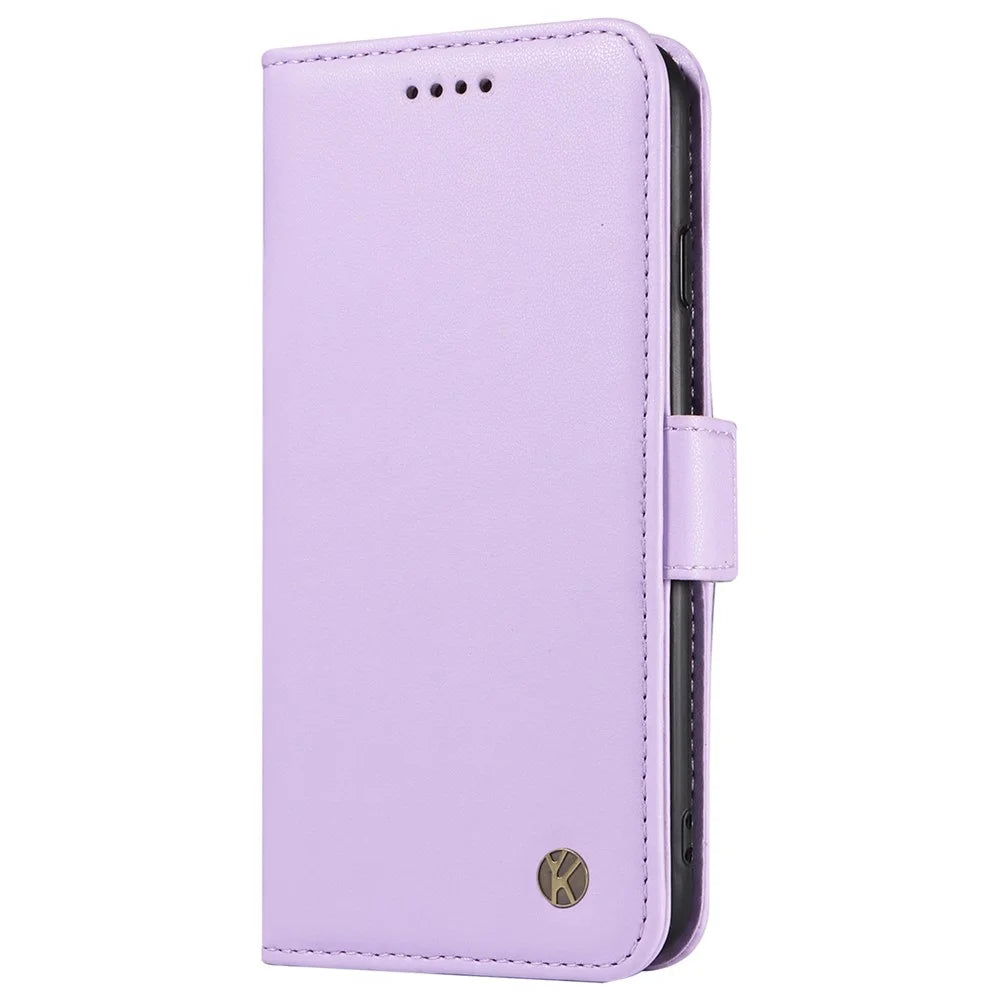 YIKATU YK-003 For Samsung Galaxy A18 5G / A17 5G / A17 4G / A26 5G / A16 5G / A16 4G Case Wallet Stand Leather Phone Cover Side Buckle - Light Purple - 6