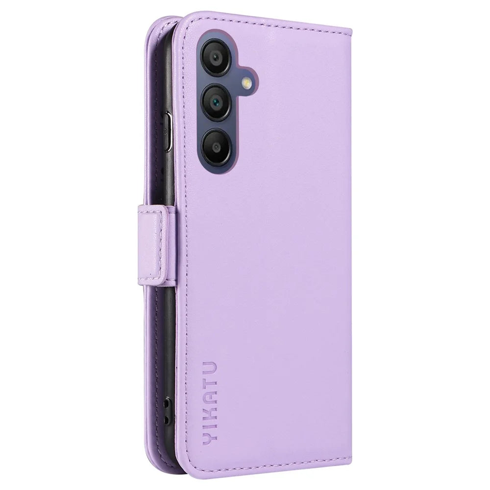 YIKATU YK-003 For Samsung Galaxy A18 5G / A17 5G / A17 4G / A26 5G / A16 5G / A16 4G Case Wallet Stand Leather Phone Cover Side Buckle - Light Purple - 7