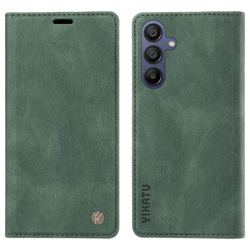 YIKATU YK-004 For Samsung Galaxy A26 5G / A16 5G / A16 4G Case Leather Skin-Touch Phone Cover Magnetic Auto-Absorbed - Green - 1