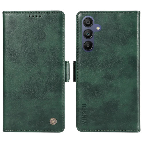 YIKATU YK-007 For Samsung Galaxy A18 5G / A17 5G / A17 4G / A26 5G / A16 5G / A16 4G Case Side Buckle PU Leather Phone Cover Litchi Texture - Green - 1
