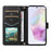 For Samsung Galaxy A35 5G Case Wallet Rhombus Leather Phone Cover with Shoulder Strap, Wrist Strap - Black - 2
