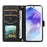 For Samsung Galaxy A55 5G Case Wallet Rhombus Leather Phone Cover with Shoulder Strap, Wrist Strap - Black - 2