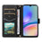 For Samsung Galaxy A05s 4G Case Wallet Rhombus Leather Phone Cover with Shoulder Strap, Wrist Strap - Black - 2