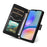 For Samsung Galaxy A05s 4G Case Wallet Rhombus Leather Phone Cover with Shoulder Strap, Wrist Strap - Black - 5
