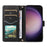 For Samsung Galaxy S24 Ultra Wallet Case Rhombus Leather Phone Cover with Shoulder Strap and Wrist Strap - Black - 2
