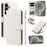 For Samsung Galaxy S25 / S24 Case Wallet Rhombus Leather Phone Cover with Shoulder Strap, Wrist Strap - White - 1