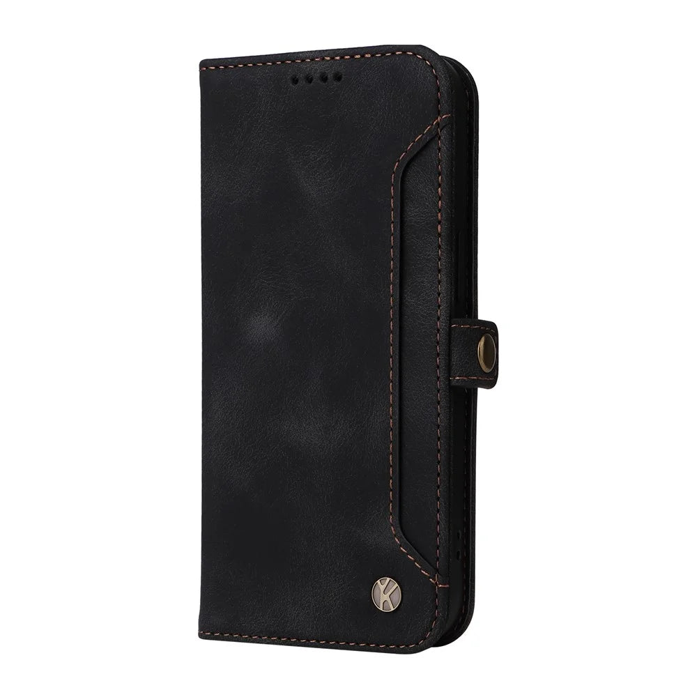 YIKATU YK-002 For Samsung Galaxy A05s 4G Case Wallet PU Leather Phone Cover with Outer Card Slot - Black - 7
