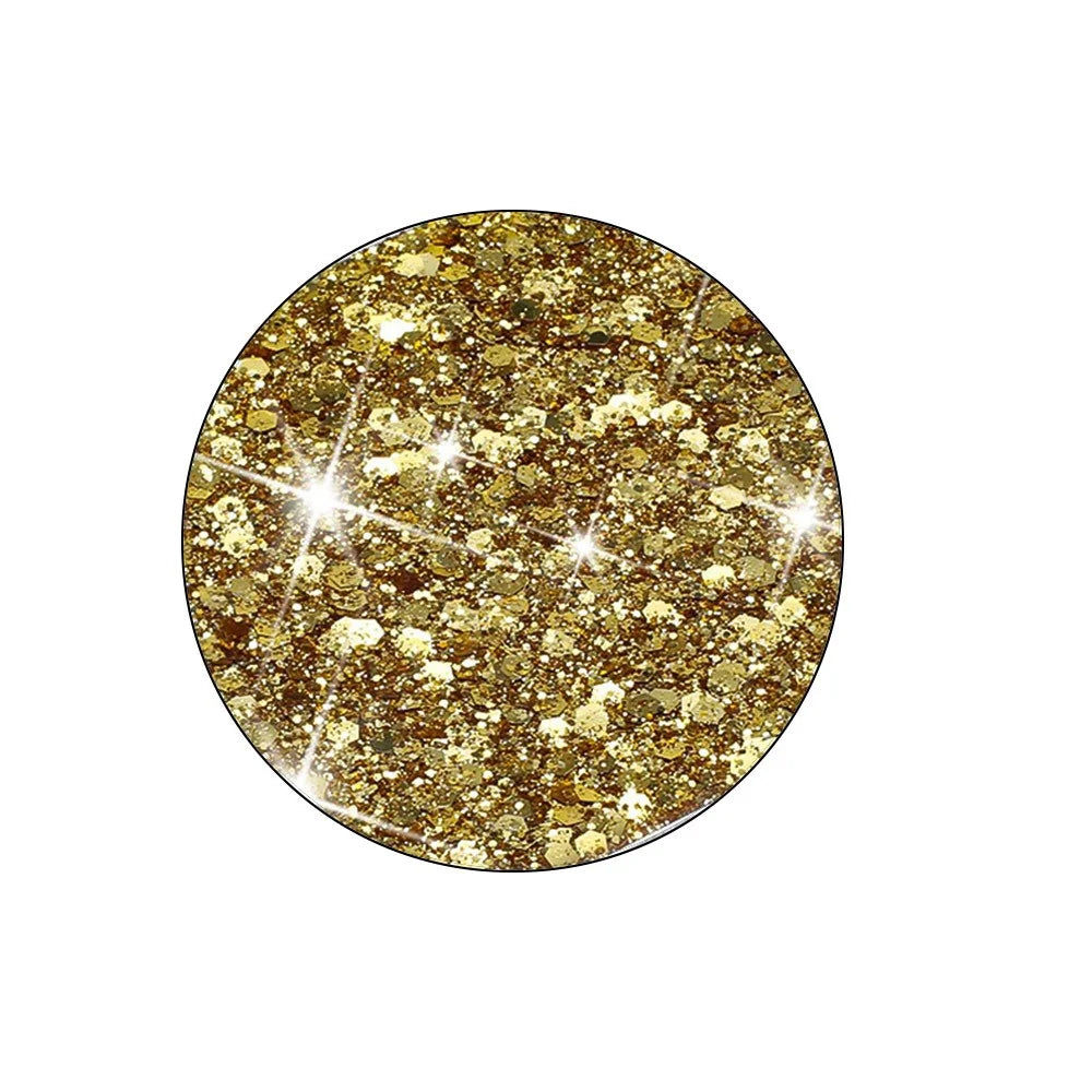 For iPhone 16 Pro Max Case TPU Drop Protection Epoxy Glittery Sequins Phone Cover - Gold - 5