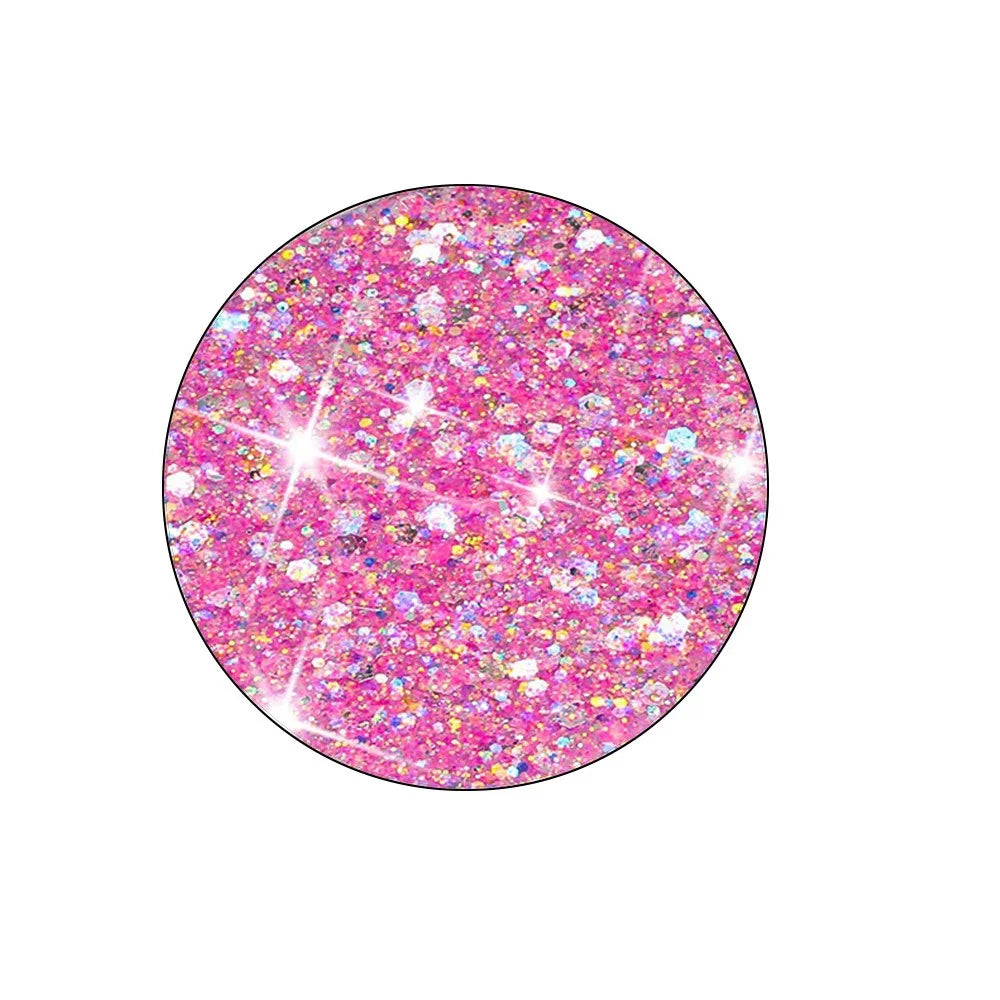 For iPhone 16 Pro Case TPU Drop Protection Epoxy Glittery Sequins Phone Cover - Pink - 5
