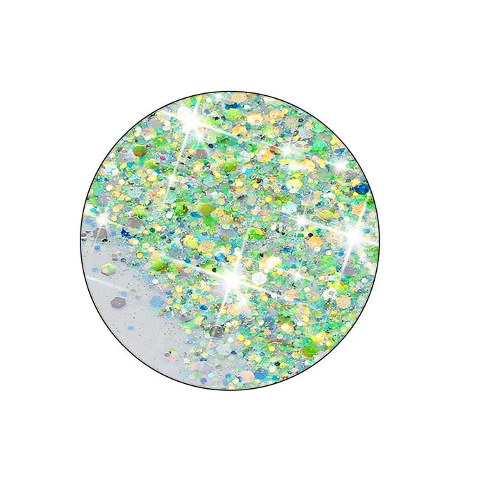 For iPhone 16 Pro Case Sparkle Sequins Luminous Epoxy TPU Phone Cover - Green - 6