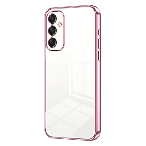 For Samsung Galaxy A16 5G / A16 4G Case Electroplating Frame Soft TPU Phone Cover - Pink - 1