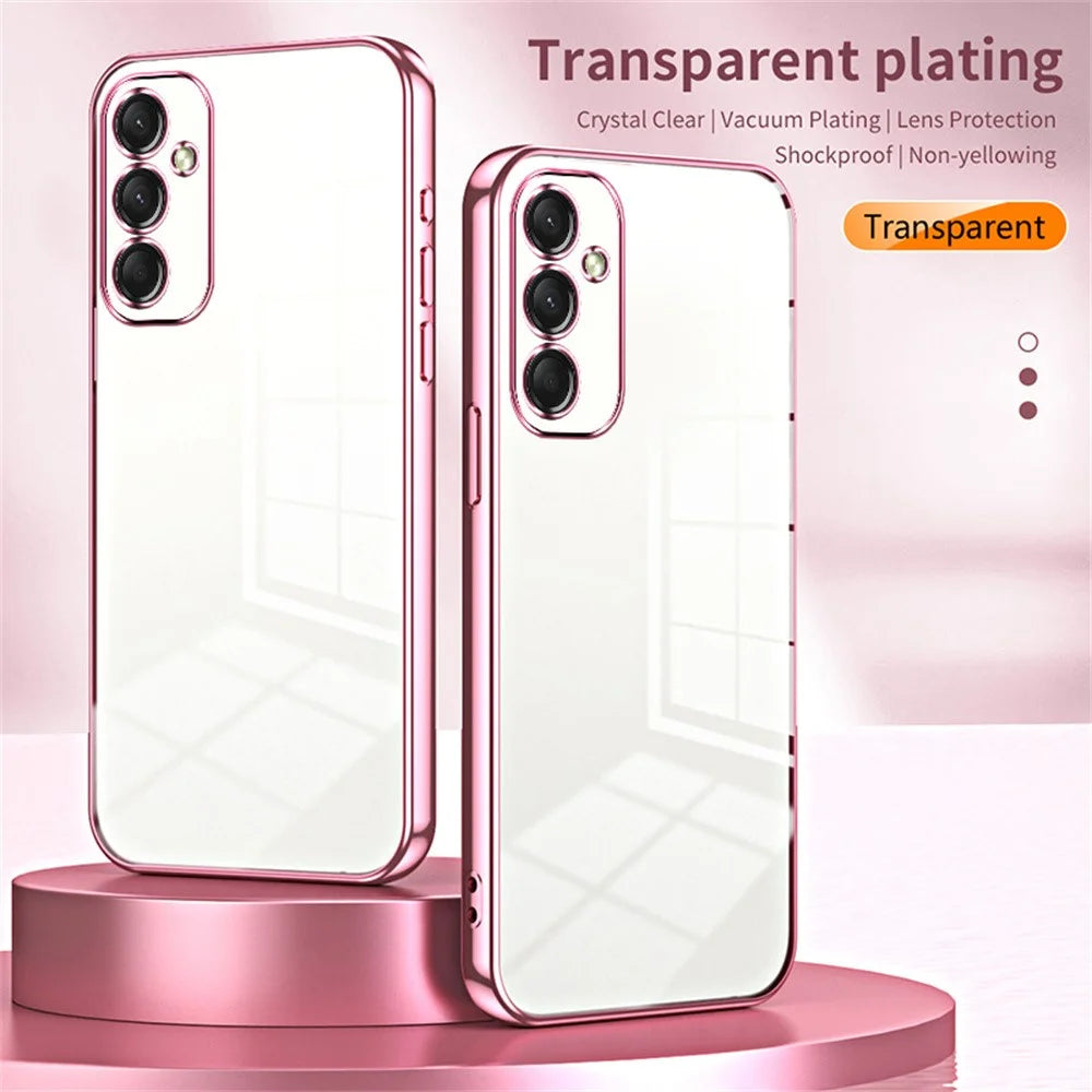 For Samsung Galaxy A16 5G / A16 4G Case Electroplating Frame Soft TPU Phone Cover - Pink - 3