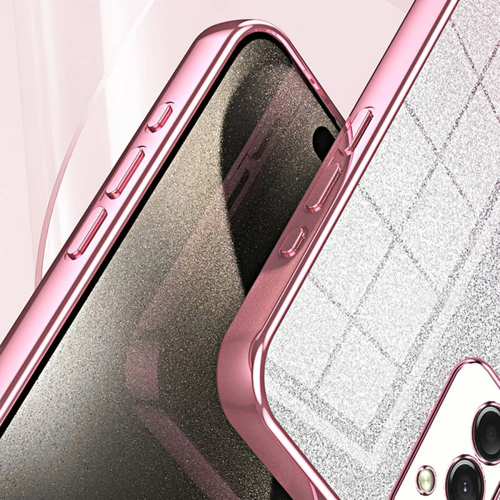 For Samsung Galaxy A16 5G / A16 4G Case Electroplating Gradient Glitter TPU Phone Cover - Pink - 4