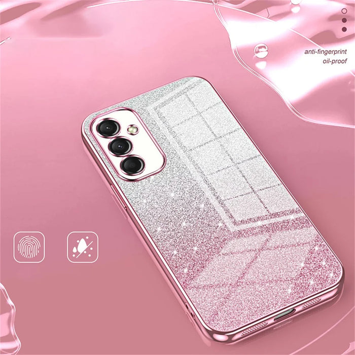 For Samsung Galaxy A16 5G / A16 4G Case Electroplating Gradient Glitter TPU Phone Cover - Pink - 7