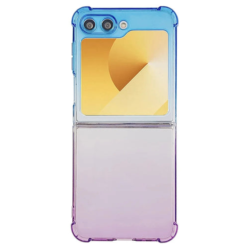 For Samsung Galaxy Z Flip7 FE 5G / Z Flip6 5G Case Gradient Color Anti-Scratch TPU Phone Cover - Blue+Purple - 1