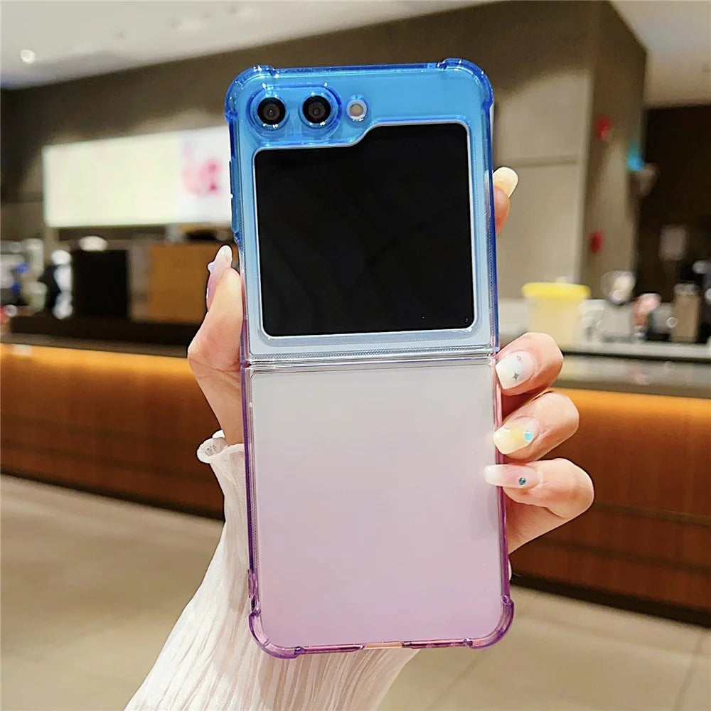 For Samsung Galaxy Z Flip7 FE 5G / Z Flip6 5G Case Gradient Color Anti-Scratch TPU Phone Cover - Blue+Purple - 2