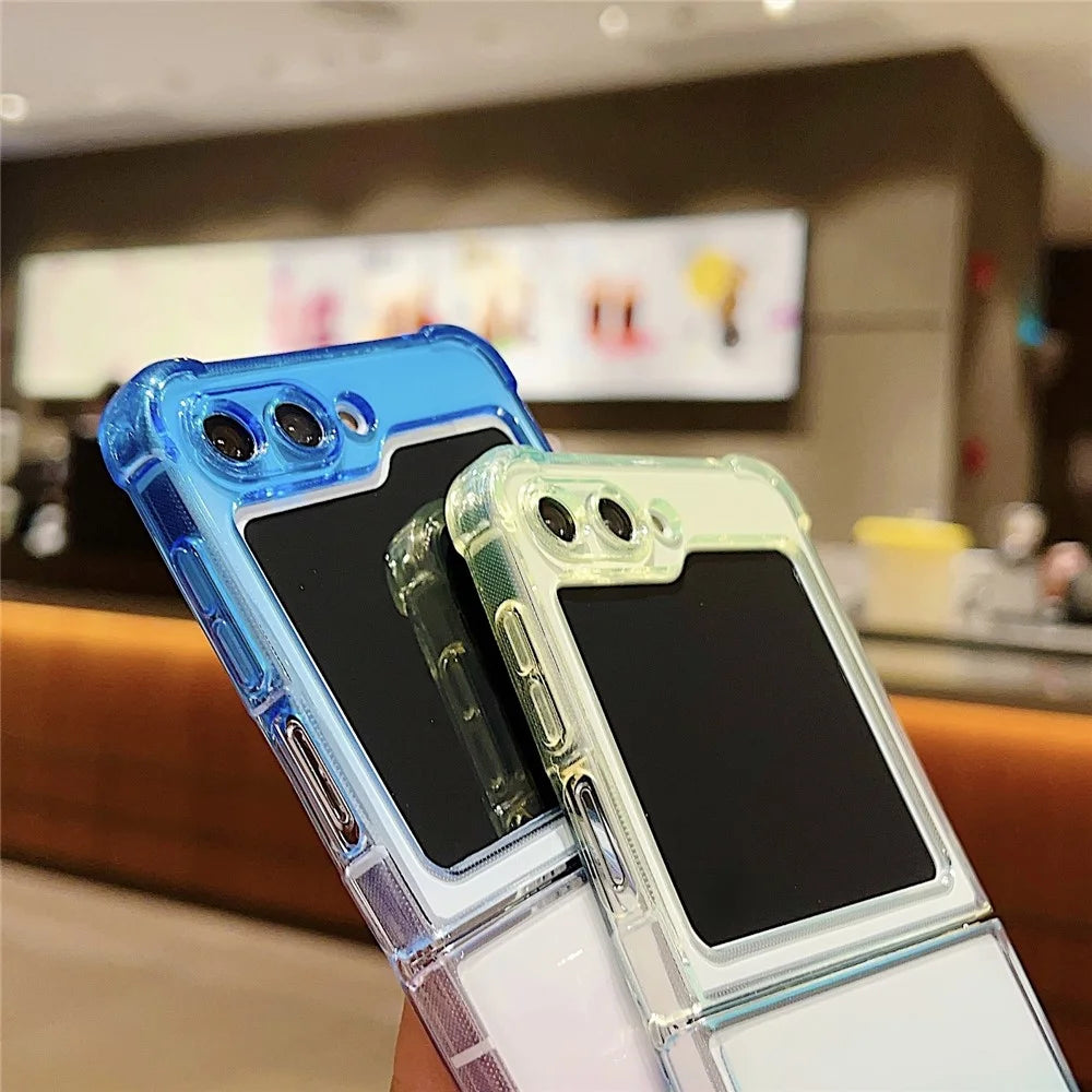 For Samsung Galaxy Z Flip7 FE 5G / Z Flip6 5G Case Gradient Color Anti-Scratch TPU Phone Cover - Blue+Purple - 3