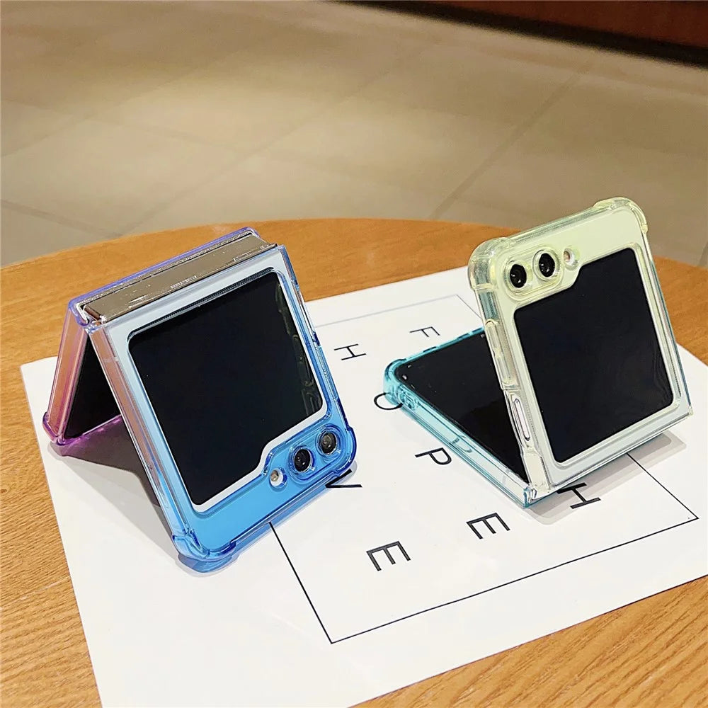 For Samsung Galaxy Z Flip7 FE 5G / Z Flip6 5G Case Gradient Color Anti-Scratch TPU Phone Cover - Blue+Purple - 4