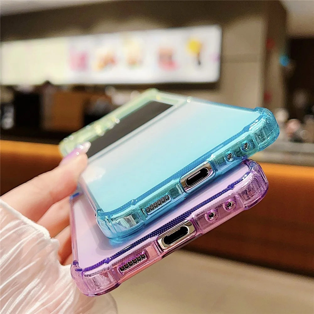 For Samsung Galaxy Z Flip7 FE 5G / Z Flip6 5G Case Gradient Color Anti-Scratch TPU Phone Cover - Blue+Purple - 5