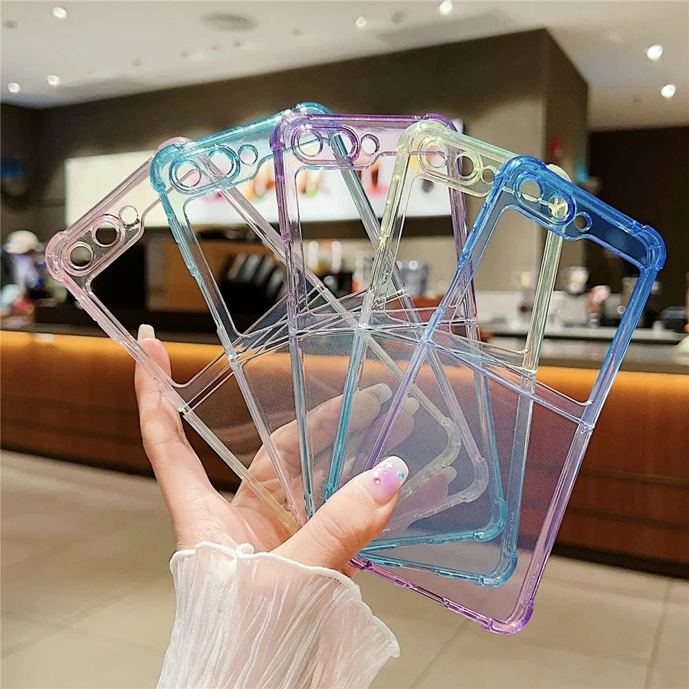 For Samsung Galaxy Z Flip7 FE 5G / Z Flip6 5G Case Gradient Color Anti-Scratch TPU Phone Cover - Blue+Purple - 6