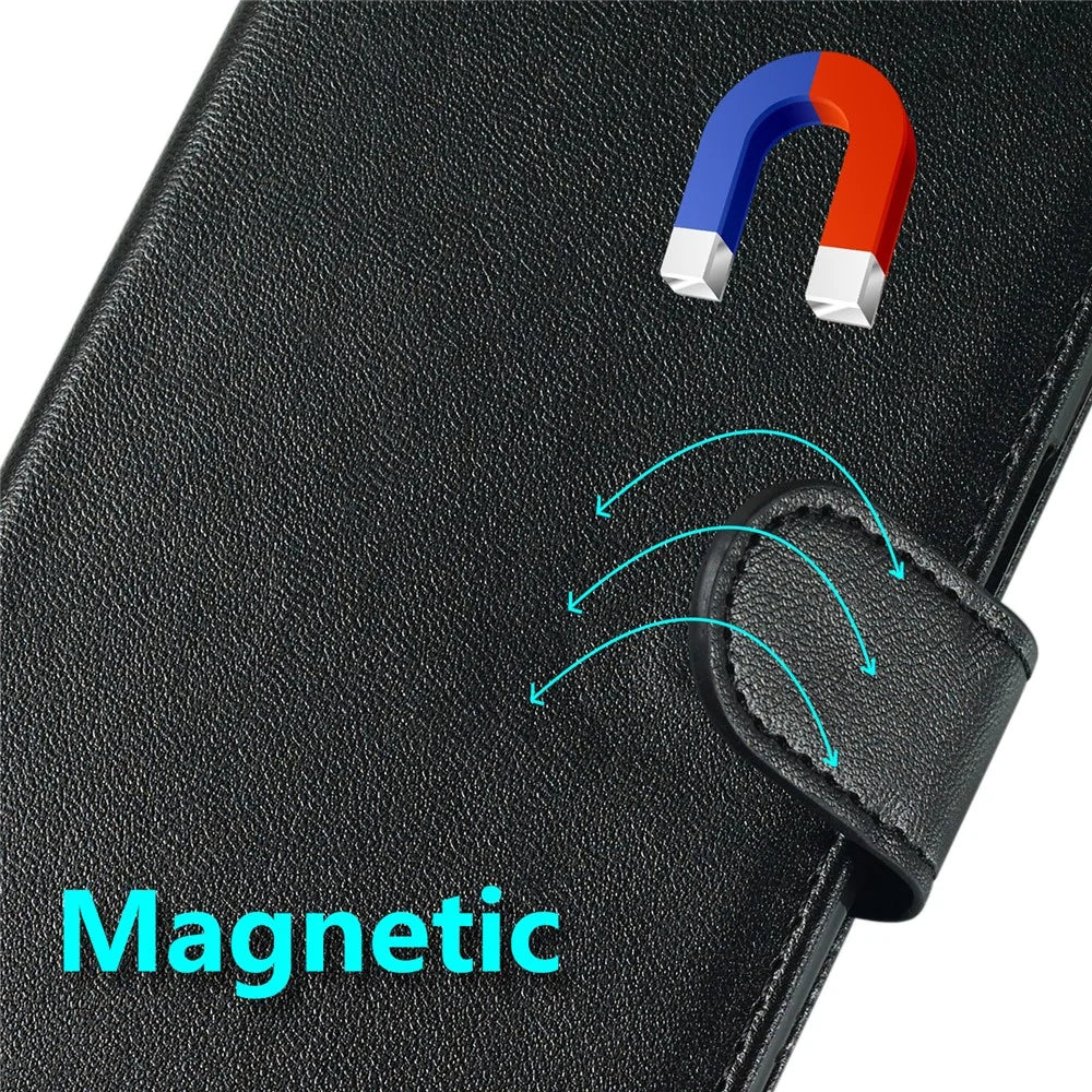 For Samsung Galaxy A16 5G / A16 4G Case PU Leather Flip Phone Cover Wallet Card Slot Holder - Black - 5