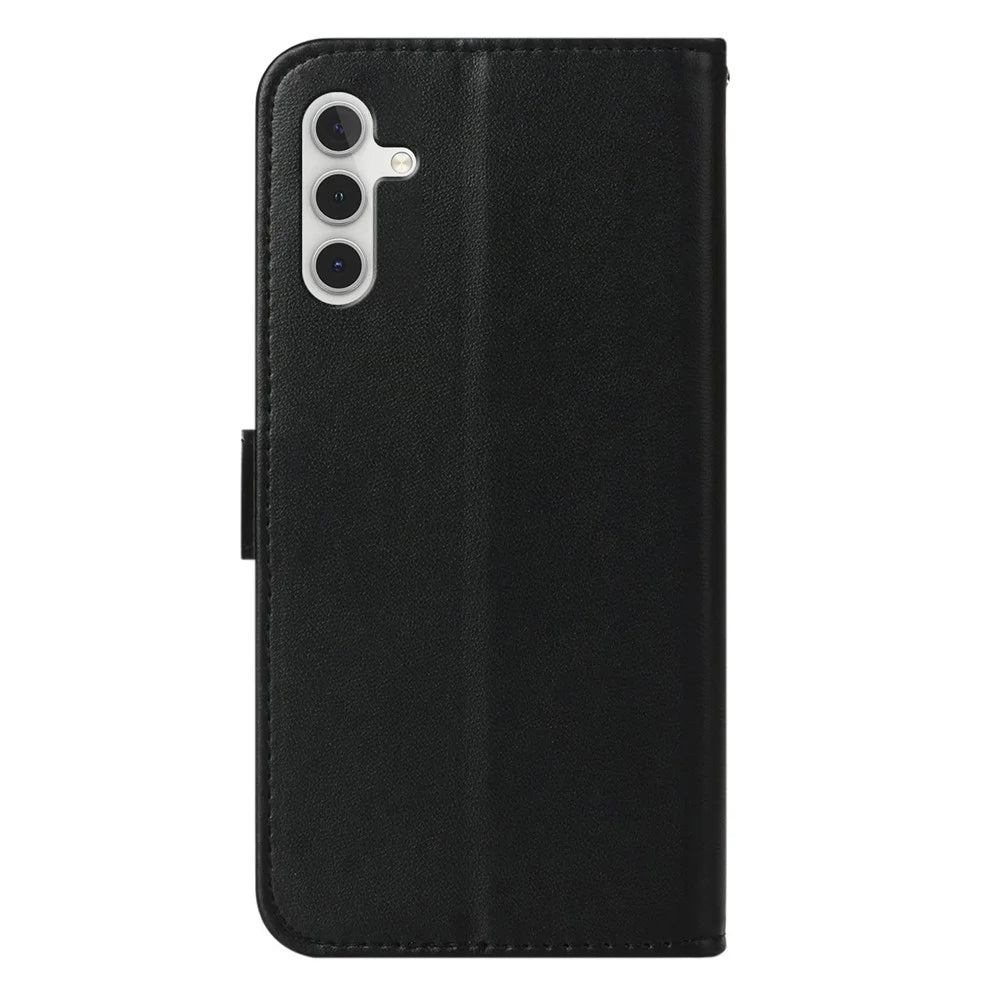 For Samsung Galaxy A16 5G / A16 4G Case PU Leather Flip Phone Cover Wallet Card Slot Holder - Black - 7