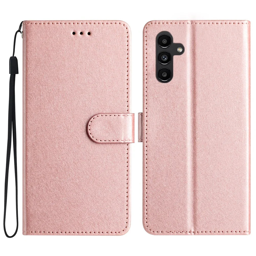 For Samsung Galaxy A16 5G / A16 4G Wallet Case Leather Folio Phone Cover Magnetic Clasp - Rose Gold - 1