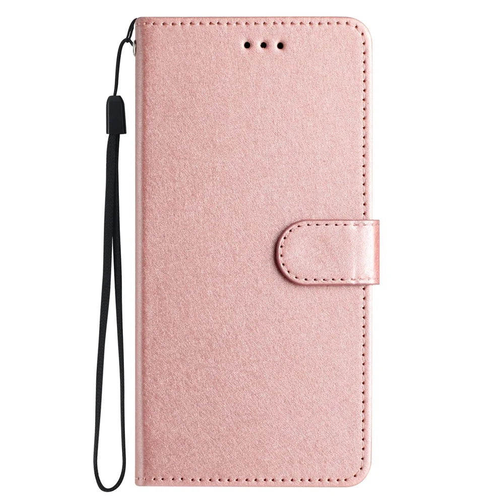 For Samsung Galaxy A16 5G / A16 4G Wallet Case Leather Folio Phone Cover Magnetic Clasp - Rose Gold - 6