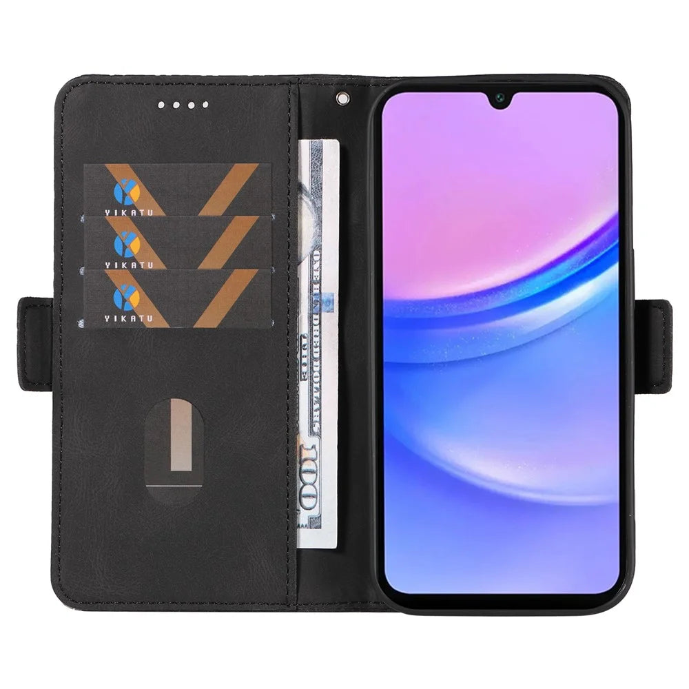 For Samsung Galaxy A18 5G / A17 5G / A17 4G / A26 5G / A16 5G / A16 4G Case Rhombus PU Leather Flip Phone Cover - Black - 2