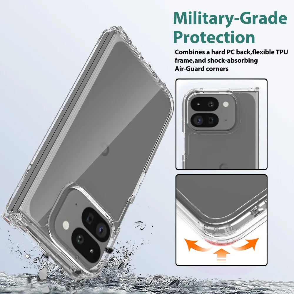 For Google Pixel 9 Pro Fold 5G Case TPU+Acrylic Clear Phone Cover, Integrated Design - 4