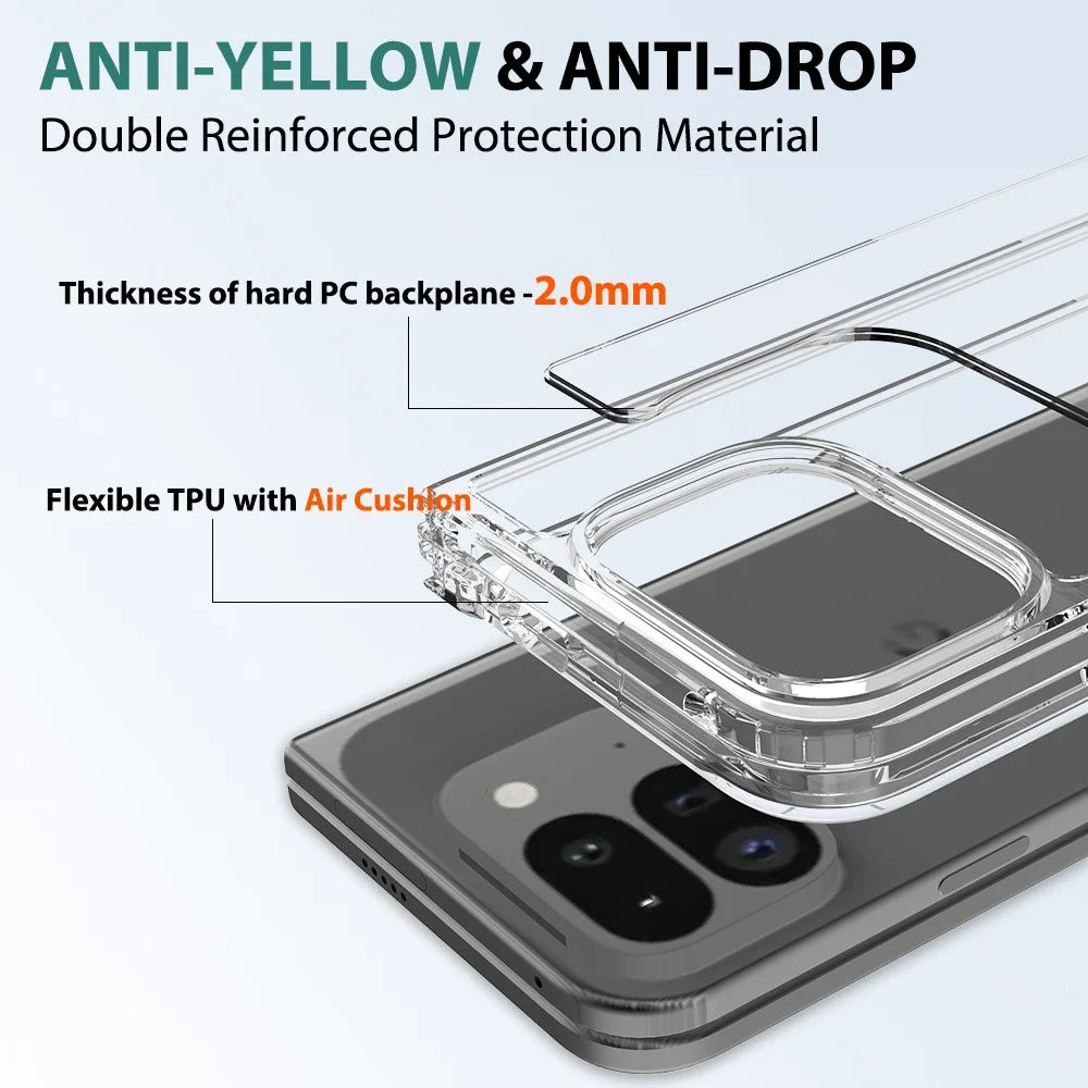 For Google Pixel 9 Pro Fold 5G Case TPU+Acrylic Clear Phone Cover, Integrated Design - 5