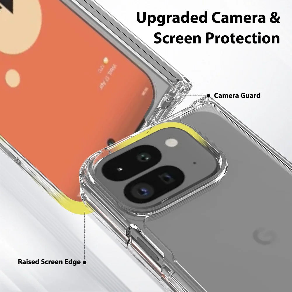 For Google Pixel 9 Pro Fold 5G Case TPU+Acrylic Clear Phone Cover, Integrated Design - 6