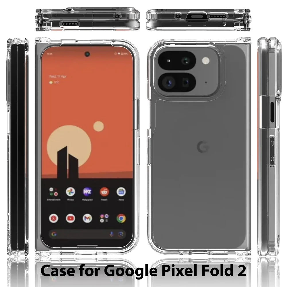 For Google Pixel 9 Pro Fold 5G Case TPU+Acrylic Clear Phone Cover, Integrated Design - 7