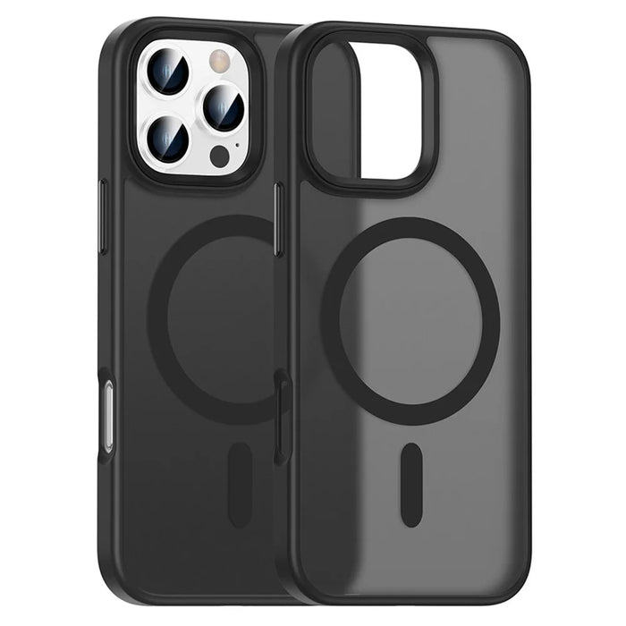 For iPhone 16 Pro Magnetic Case Compatible with MagSafe PC+TPU Phone Cover - Black - 1