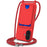 For iPhone 16 Case Liquid Silicone Card Holder Phone Back Cover with Lanyard - Red - 1