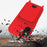 For iPhone 16 Case Liquid Silicone Card Holder Phone Back Cover with Lanyard - Red - 3