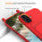 For iPhone 16 Case Liquid Silicone Card Holder Phone Back Cover with Lanyard - Red - 6