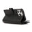 For iPhone 16 Pro Max Case Split Leather Magnetic Wallet Phone Protector with Wrist Strap - Black - 4