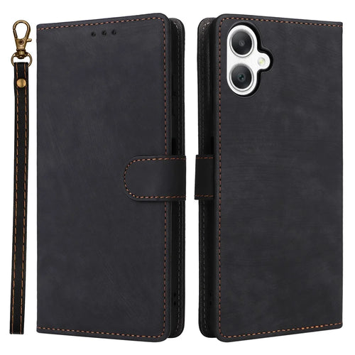 For Samsung Galaxy A06 4G / A06 5G Wallet Case RFID Blocking PU Leather Cover Stand View - Black - 1