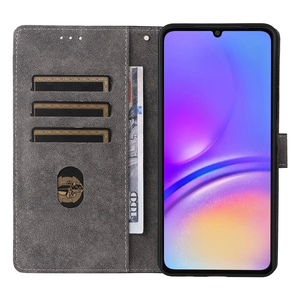 For Samsung Galaxy A06 4G / A06 5G Wallet Case RFID Blocking PU Leather Cover Stand View - Black - 2